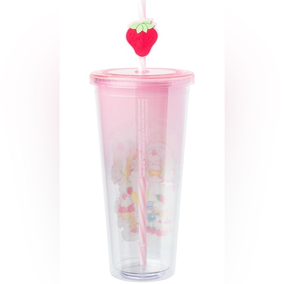 Strawberry Shortcake Pink Tumbler with Straw 24 oz. - Picture 2 of 8